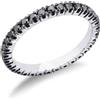 Gioielli di Valenza Anello Eternity a griffe brunite su Oro Bianco 18k con Diamanti neri