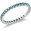 Gioielli di Valenza Anello Eternity in Oro Bianco 18k con Diamanti blu