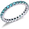 Gioielli di Valenza Anello Eternity a griffe in Oro Bianco 18k con Diamanti blu taglio brillante
