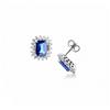 Gioielli di Valenza Orecchini a contorno in oro bianco 18k con diamanti e zaffiri blu