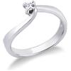 Gioielli di Valenza Anello Solitario Infinito in Oro Bianco 0,15 ct