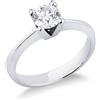 Gioielli di Valenza Anello solitario lineare a 4 punte in oro bianco 18k con diamante, ct 0,70