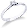 Gioielli di Valenza Anello solitario Sogno oro bianco 18k 0,15 ct