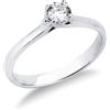 Gioielli di Valenza Solitario anello Sogno oro bianco 18k 0,30 ct