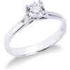 Gioielli di Valenza Solitario modello griffe a 4 punte in oro bianco 18k con Diamante 0,50 ct