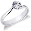 Gioielli di Valenza Anello Solitario griffe a 4 punte in oro bianco 18k con Diamante ct. 0,50
