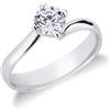 Gioielli di Valenza Solitario modello griffe a 4 punte in oro bianco 18k con Diamante ct. 0,70