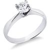 Gioielli di Valenza Anello solitario lineare in oro bianco 18k con diamante, ct. 0,70