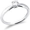 Gioielli di Valenza Solitario griffe a 4 punte in oro bianco 18k con Diamante ct. 0,30