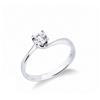 Gioielli di Valenza Anello solitario a 4 griffe in oro bianco 18k con diamante, 0.40 ct