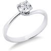 Gioielli di Valenza Anello solitario Valentino in oro bianco 18k con diamante, ct. 0,50