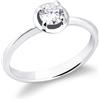 Gioielli di Valenza Anello Solitario a 4 punte in oro bianco 18k con Diamante ct. 0,40