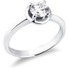 Gioielli di Valenza Solitario griffe in oro bianco 18k con Diamante ct. 0,70