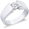 Gioielli di Valenza Anello solitario in oro bianco 18k con diamante da 0.70 ct. Incastonatura a battuto