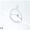 Gioielli di Valenza Anello solitario modello Valentino in oro bianco 18k con diamante di 0.04 ct.