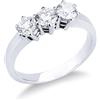 Gioielli di Valenza Anello trilogy in oro bianco 18k con diamanti, ct 0.90