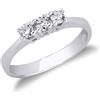 Gioielli di Valenza Anello Trilogy lineare in Oro bianco 18k con Diamanti ct. 0,30