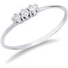 Gioielli di Valenza Anello Trilogy lineare in Oro bianco 18k con Diamanti
