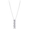 Gioielli di Valenza Collana in oro bianco 18k con ciondolo trilogy in diamanti, ct 0,12.