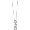 Gioielli di Valenza Collana in oro bianco 18k con ciondolo trilogy in diamanti, ct 0,15.