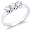 Gioielli di Valenza Anello trilogy in oro bianco 18k con diamanti, ct 0.60