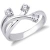 Gioielli di Valenza Anello Trilogy in Oro bianco 18k con Diamanti, 0,35 ct