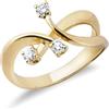 Gioielli di Valenza Anello Trilogy in Oro giallo 18k con Diamanti ct. 0,22