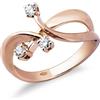 Gioielli di Valenza Anello Trilogy in Oro Rosa 18k con Diamanti ct. 0,22