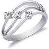 Gioielli di Valenza Anello Trilogy in Oro bianco 18k con Diamanti ct. 0,18