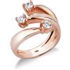 Gioielli di Valenza Anello Trilogy in Oro Rosa 18k con Diamanti ct. 0,60