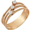 Gioielli di Valenza Anello in oro rosa 18k trilogy a 3 fasce con diamanti