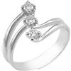 Gioielli di Valenza Anello in oro bianco 18k trilogy con diamanti, ct. 0,30