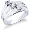 Gioielli di Valenza Anello Trilogy in Oro bianco 18k con Diamanti ct. 0,24