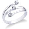 Gioielli di Valenza Anello Trilogy in Oro bianco 18k con Diamanti ct. 0,15
