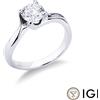 Gioielli di Valenza Solitario modello Valentino a quattro griffe in Oro bianco 18k con diamante di 1.00 ct