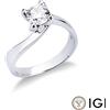 Gioielli di Valenza Solitario griffe in Oro bianco 18k con incastonato diamante di carati. 0,90, modello Valentino