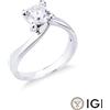 Gioielli di Valenza Solitario modello Valentino in Oro bianco 18k con diamante di 1.00 ct