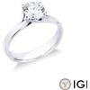Gioielli di Valenza Solitario modello lineare a quattro griffe in Oro bianco 18k con diamante di 1.00 ct