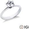Gioielli di Valenza Anello solitario a 6 griffe in oro bianco 18k con diamante, ct. 1,00