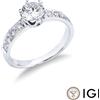 Gioielli di Valenza Anello tipo Solitario in oro bianco 18k con diamanti, pietra centrale da 1.00 ct