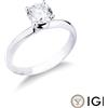 Gioielli di Valenza Solitario modello lineare a nodo in Oro bianco 18k con diamante di 1.00 ct