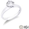 Gioielli di Valenza Solitario modello lineare a rombo in Oro bianco 18k con diamante di 1.00 ct.