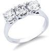 Gioielli di Valenza Anello Trilogy in oro bianco 18k con diamanti, ct 1.70.