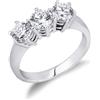Gioielli di Valenza Anello Trilogy in Oro bianco 18k con Diamanti, 1,50 ct
