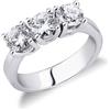 Gioielli di Valenza Anello Trilogy a quattro griffe in Oro bianco 18k e Diamanti