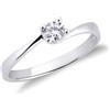 Gioielli di Valenza Anello Solitario a 4 griffe in oro bianco 18k con Diamante ct. 0,20