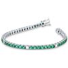 Gioielli di Valenza Bracciale Tennis oro Bianco 18k con diamanti e smeraldi