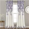 Lush Decor Tanisha Tende - Set di pannelli filtranti per la luce, coppia - stampa floreale con vite, bella, moderna, elegante decorazione per la casa, 132 x 213,4 cm (larghezza x lunghezza), viola e