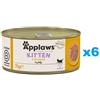 APPLAWS Kitten Chicken Breast cibo umido per gattini pollo in gelatina 6 x 70g
