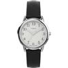 Timex Orologio da donna Easy Reader da 30 mm, cinturino nero, quadrante bianco, cassa color oro TW2W32500